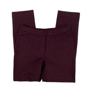 J. Jill Slim Leg Ponte Leggings Small Women's Red Buffalo Plaid Pull On Career